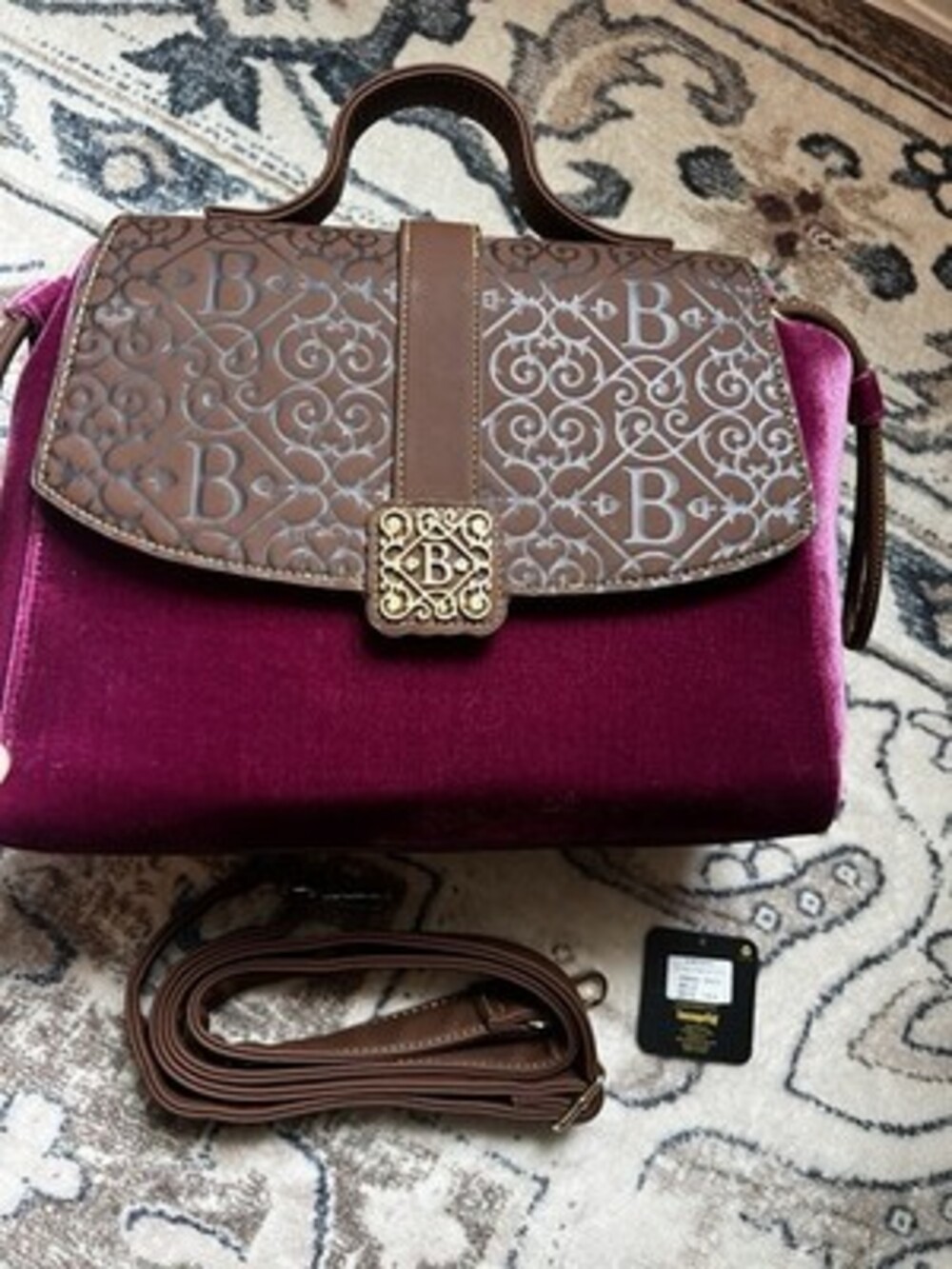 Loungefly Biltmore Velvet Burgandy Crossbody Bag